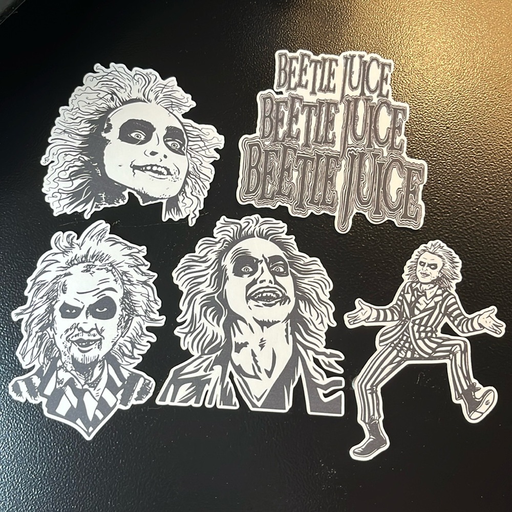 Beetlejuice Decals Pack of 5 Beetlejuice Halloween Stickers Horror Decals 90s